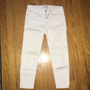 Size 3, white crop jeans.